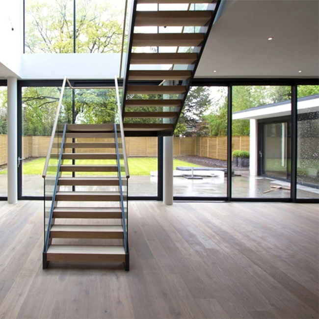 Prima Indoors Modern Design Steel Wood Prefabricated Straight Staircase