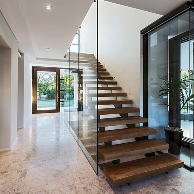 Prima Indoors Modern Design Steel Wood Prefabricated Straight Staircase