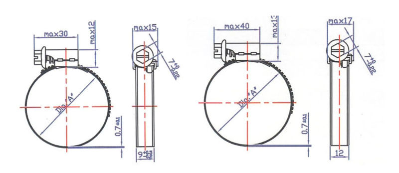 German Type American Type British Type and Robust Iron Steel or Stainless Steel Hose Clamp