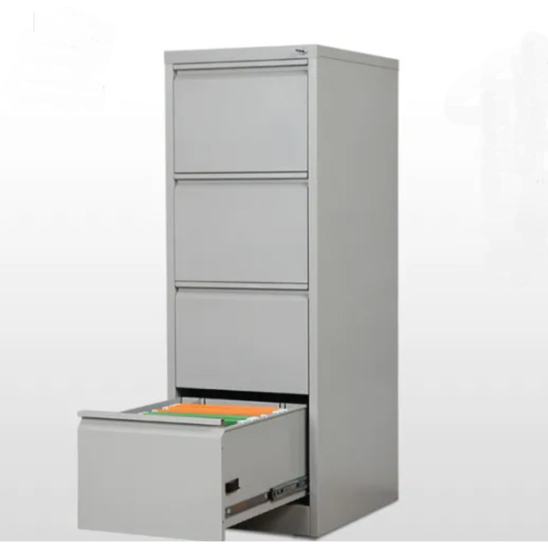 Metal File Cupboard Cabinet Movable Metal Brown 4 Drawers File Cabinet