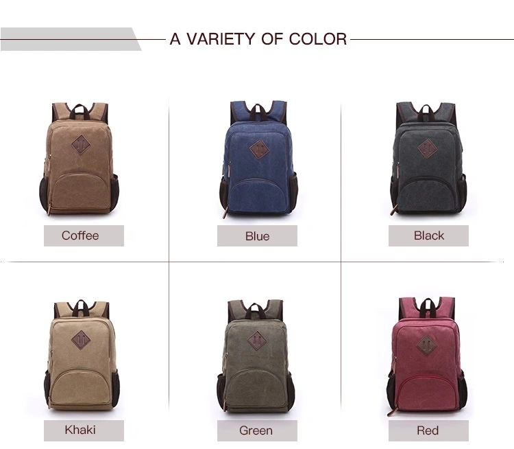 Manufacture High Quality Travel Hiking School Bag Vintage College Canvas Backpack