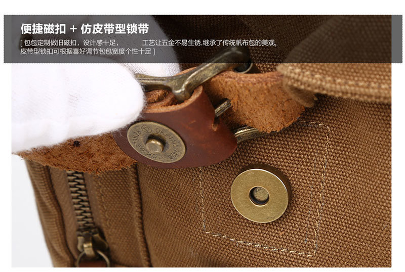 Canvas Leather Backpack Bag Laptop Bag Schoool Bacakpack