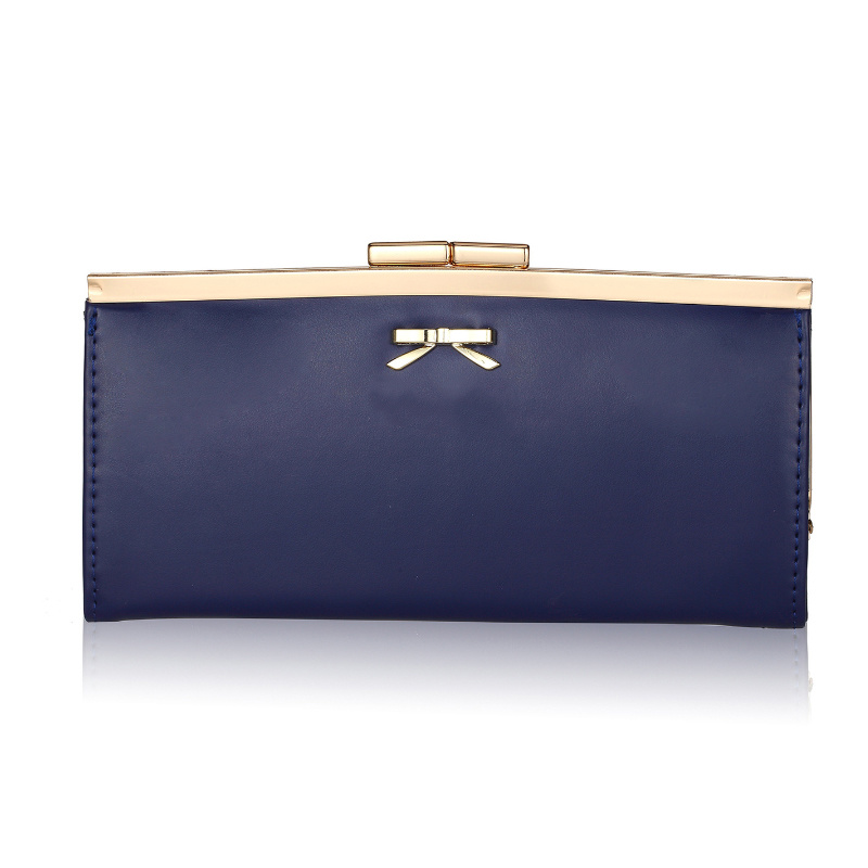 Fashionable Color Metal Framed Ladies Long Wallet