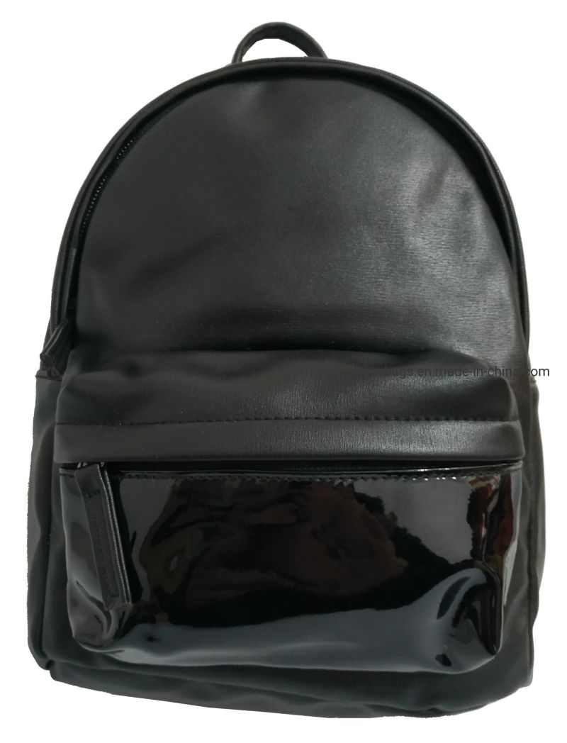 Fashion Canvas Backpack with PU Strap