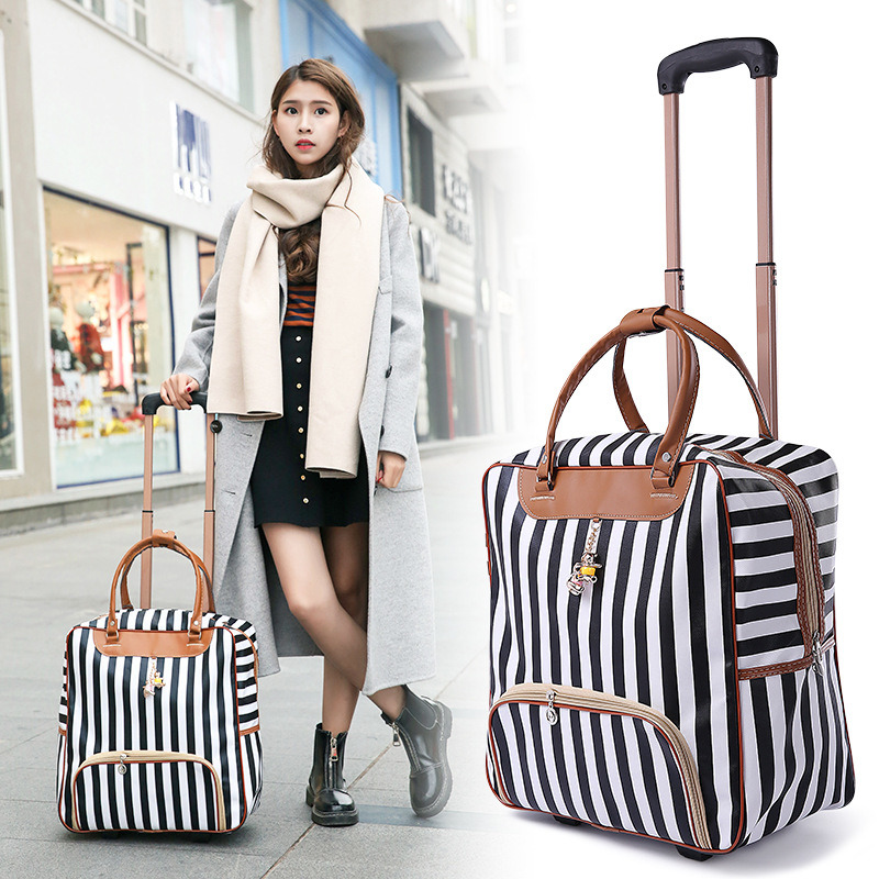 PU Leather Carry-on Fashion Leisure Tote Travel Luggage Trolley Bag
