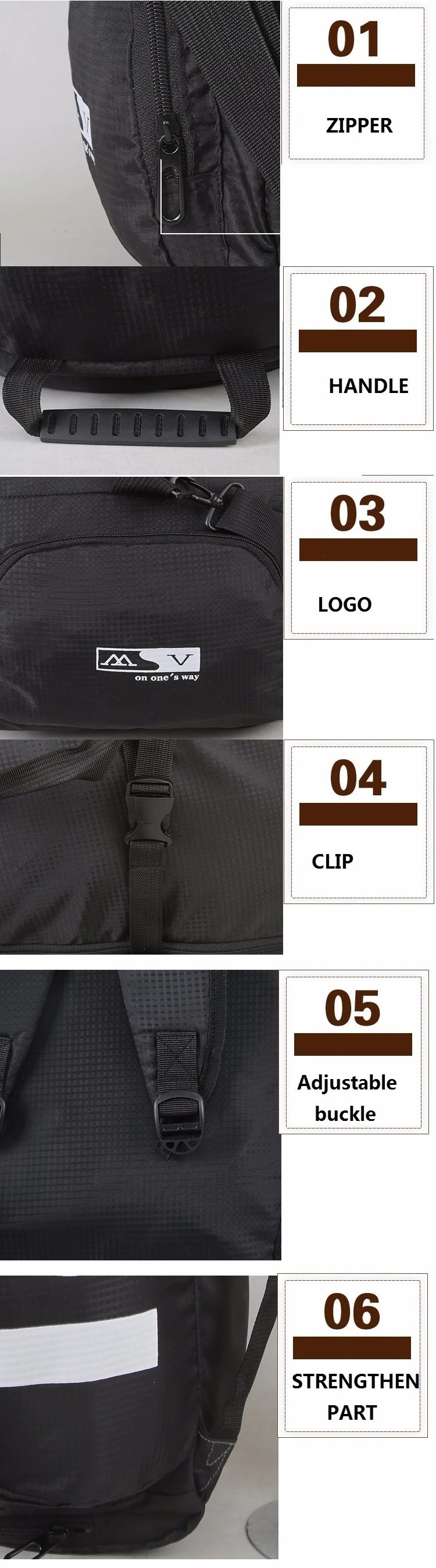 Packable Sports Gym Bag with Wet Pocket & Shoes Compartment Travel Duffel Bag