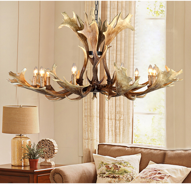 Deer Antler Hanging Pendant Light Fixtures Indoor Home Lighting (WH-AC-14)