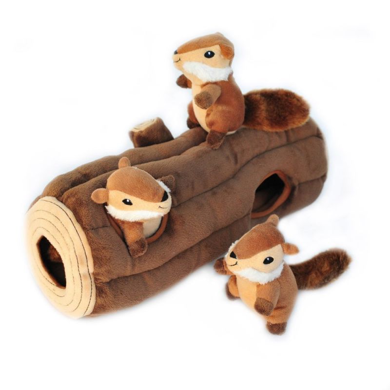 Plush Squirrel Squeaky Hide and Seek Dog Toy Pet Toy