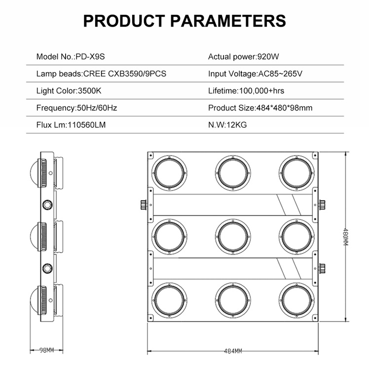 High Power High Ppfd LED Grow Light 1000W Grow Lights Cxb3590 Full Spectrum LED Grow Light for Vertical Farming