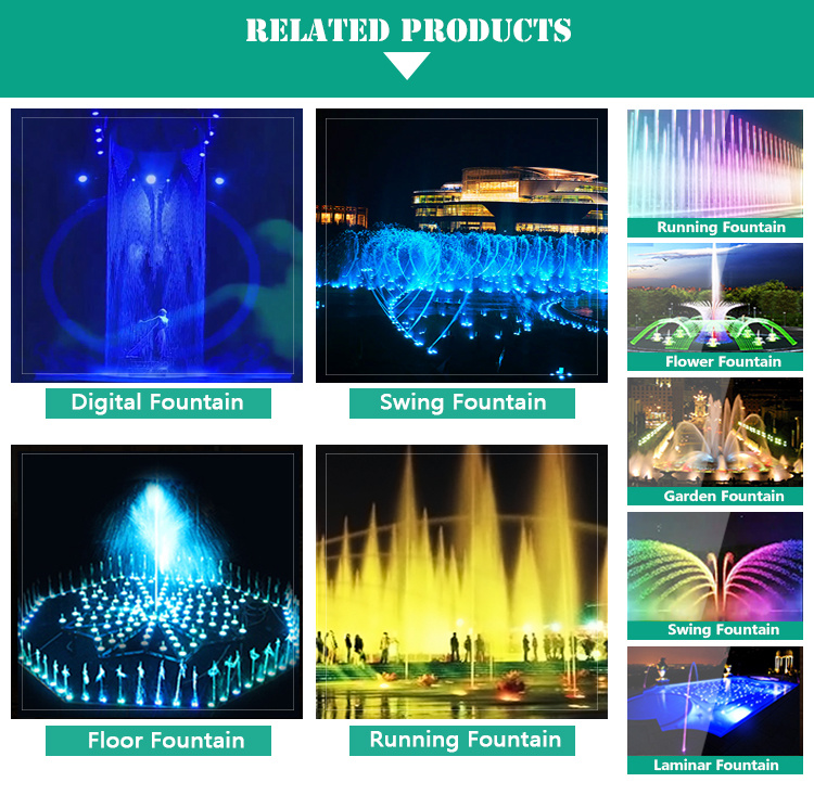 High Quality Outdoor Floating Colorful LED Lights Swing Music Fountain