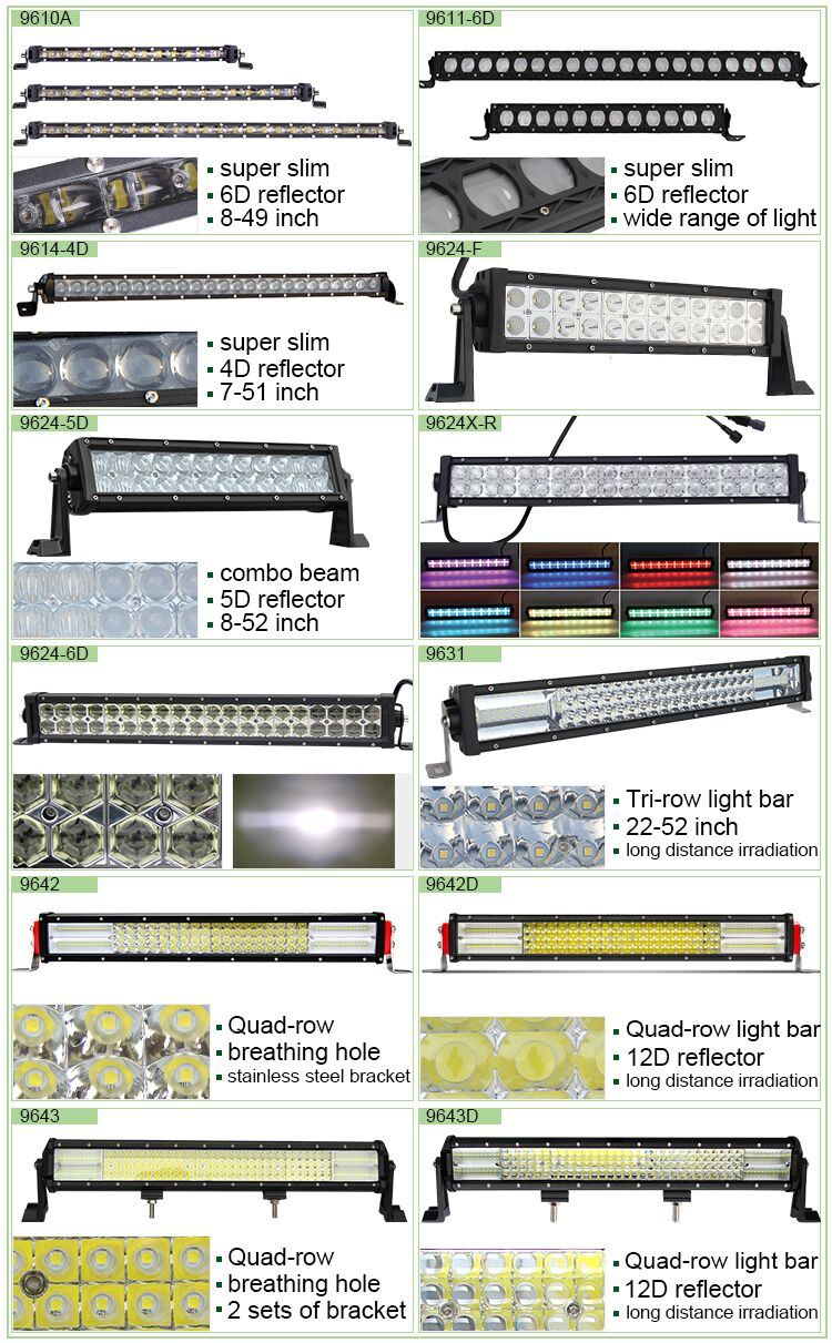 High Power DOT Triple Rows Combo Beam 22" 32" 42" 52" Inch 24volt LED Bar Offroad 4X4 Truck Car LED Light Bar