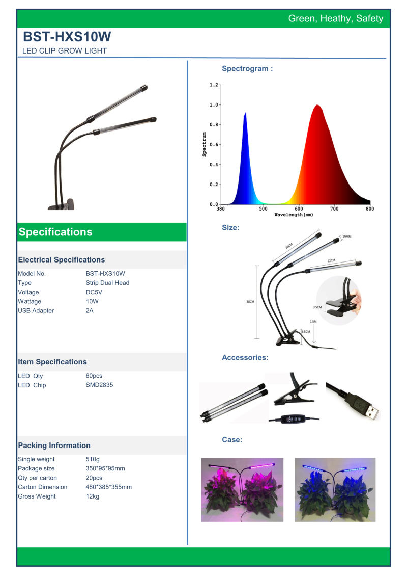 10W Strip Head Full Spectrum LED Plant Grow Light