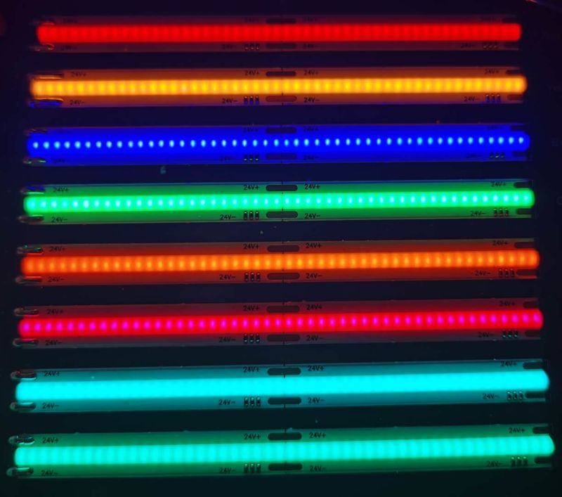 Yellow COB LED Strip DC24V Colorful RGB COB Strip