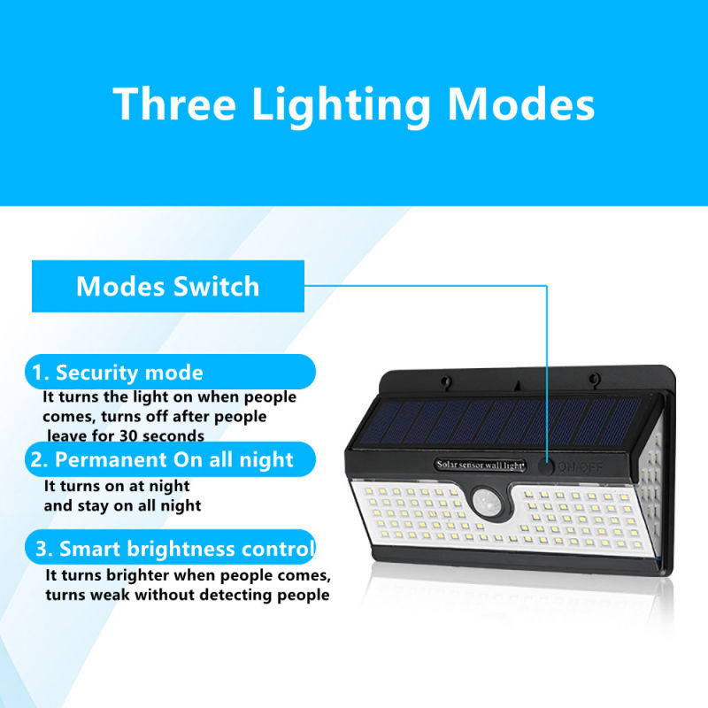 LED Solar Wall Light Outdoor Waterproof PIR Motion Sensor Lamps