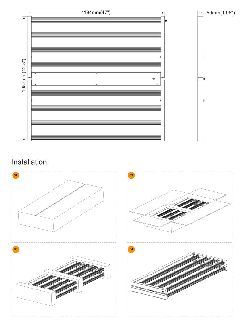 High Intensity LED Grow Light Bar 880W for Commercial Growth