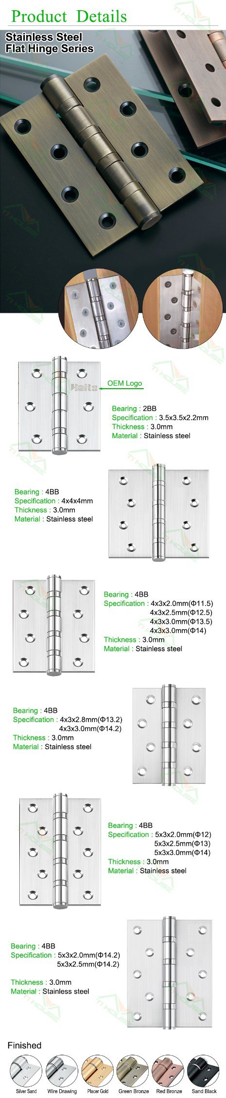 180 Degree Adjustable Heavy Duty Concealed Hidden Door Hinge