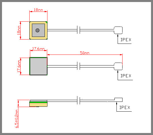 Built-in 1575MHz GPS Patch Internal Antenna