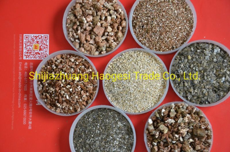 Professional Factory Manufacturing Expanded Golden and Silvery Vermiculite for Horticultural Fertilizer Soil Improvement