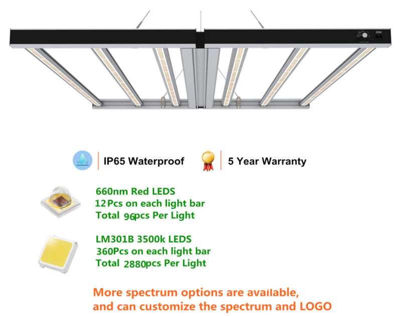 5 Years Warranty ETL Approval Plant Grow Spydr LED Grow Light Greenhouse Grow Lights Dimmable