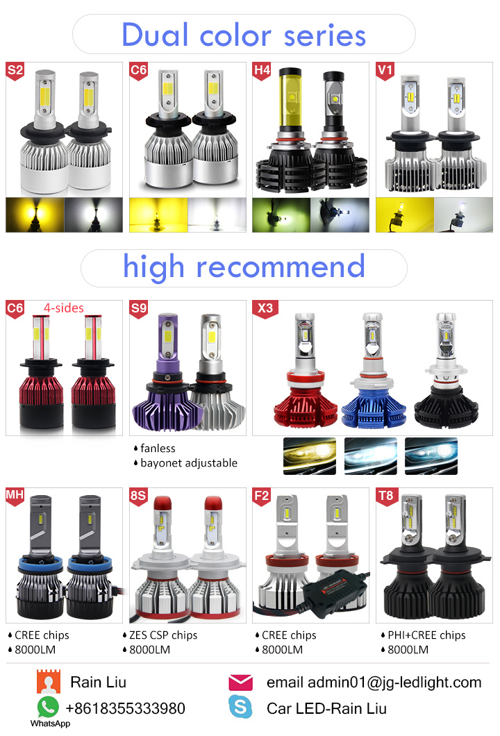 LED Head Lamp Bulb Kit 9005 H11 LED Lights LED Headlight Bulbs, H7 H4 S2 Mini Car LED Headlight