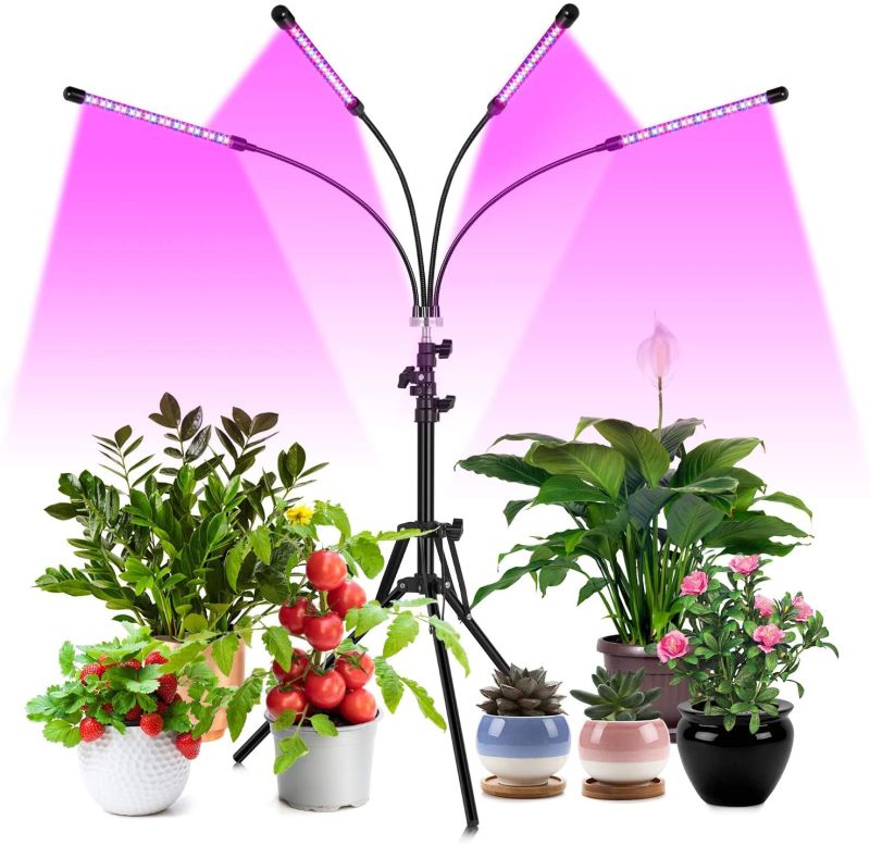 4 Heads LED Grow Light Full Spectrum Phyto Lamp USB Clip-on Grow Lamp Plants Indoor Seedlings Flower Grow Light for Grow Tent Use