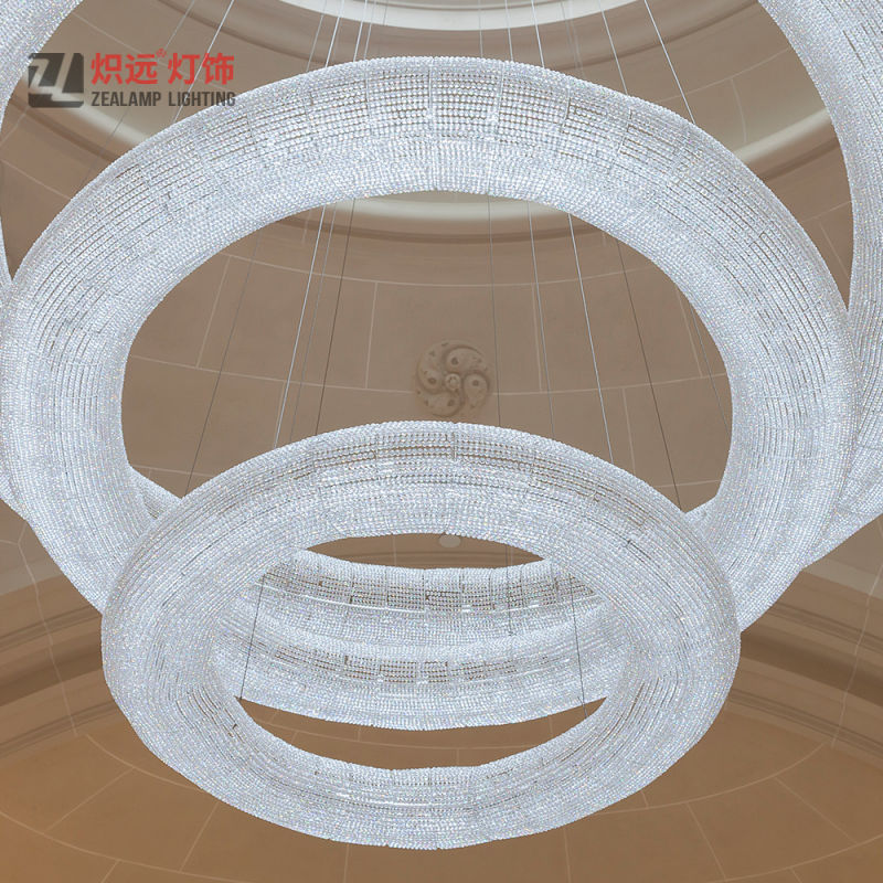 Modern LED Decorative Hand Made Crystal Ring Chandelier Lightings