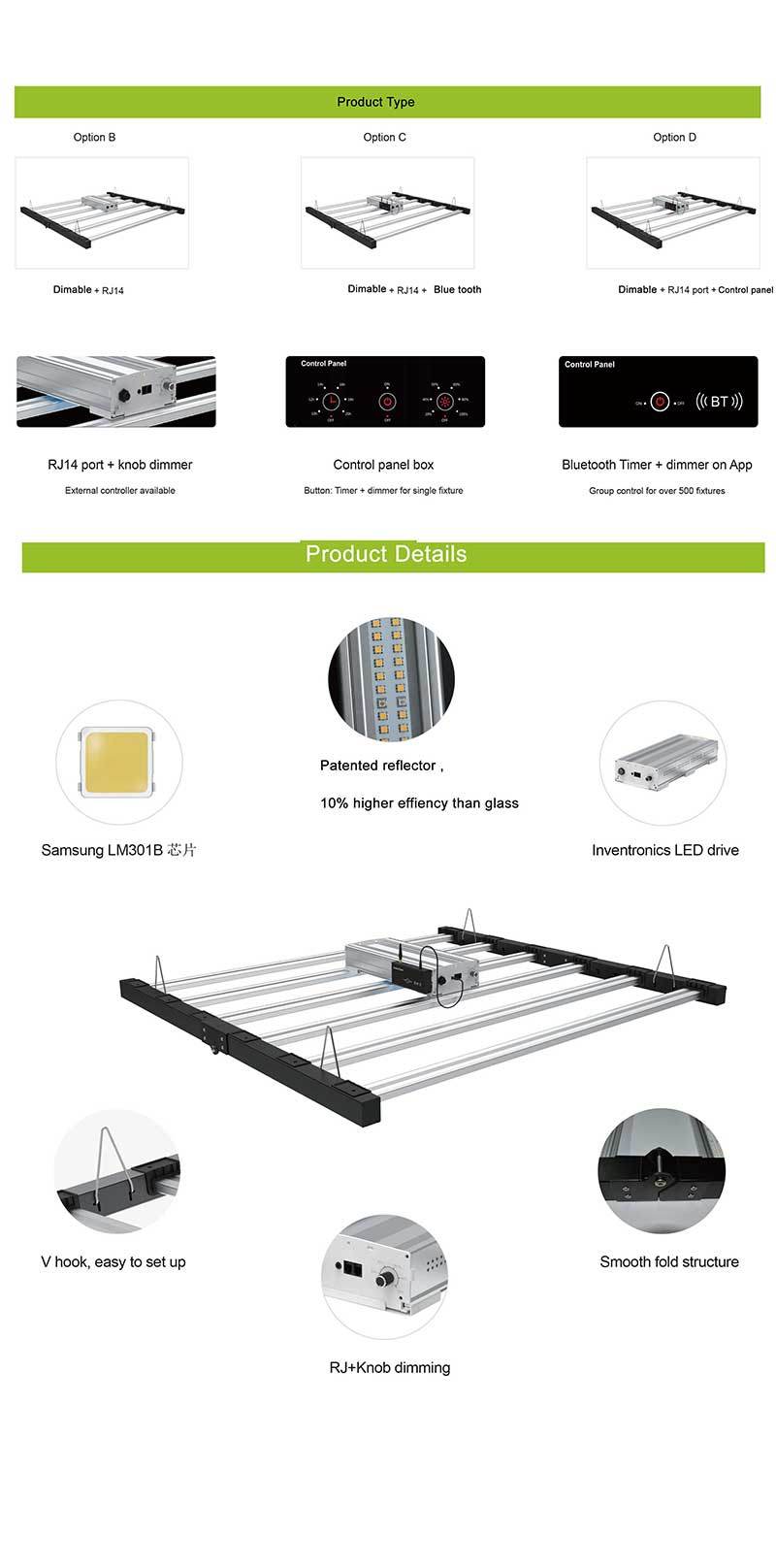 Hydroponic Vertical Farming System Samsung Lm301h Lm301b Full Spectrum Flowering Bars LED Grow Light for Indoor Weed Medical Plant (600W 800W 1200W)