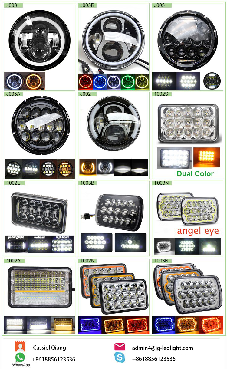 Rectangular High Low Beam 12V Angle Eyes 4X6 Inch DRL Jeep LED Headlight