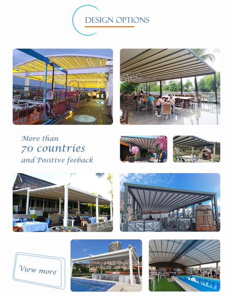 Factory Wholesale Retractable Awning with LED Lights