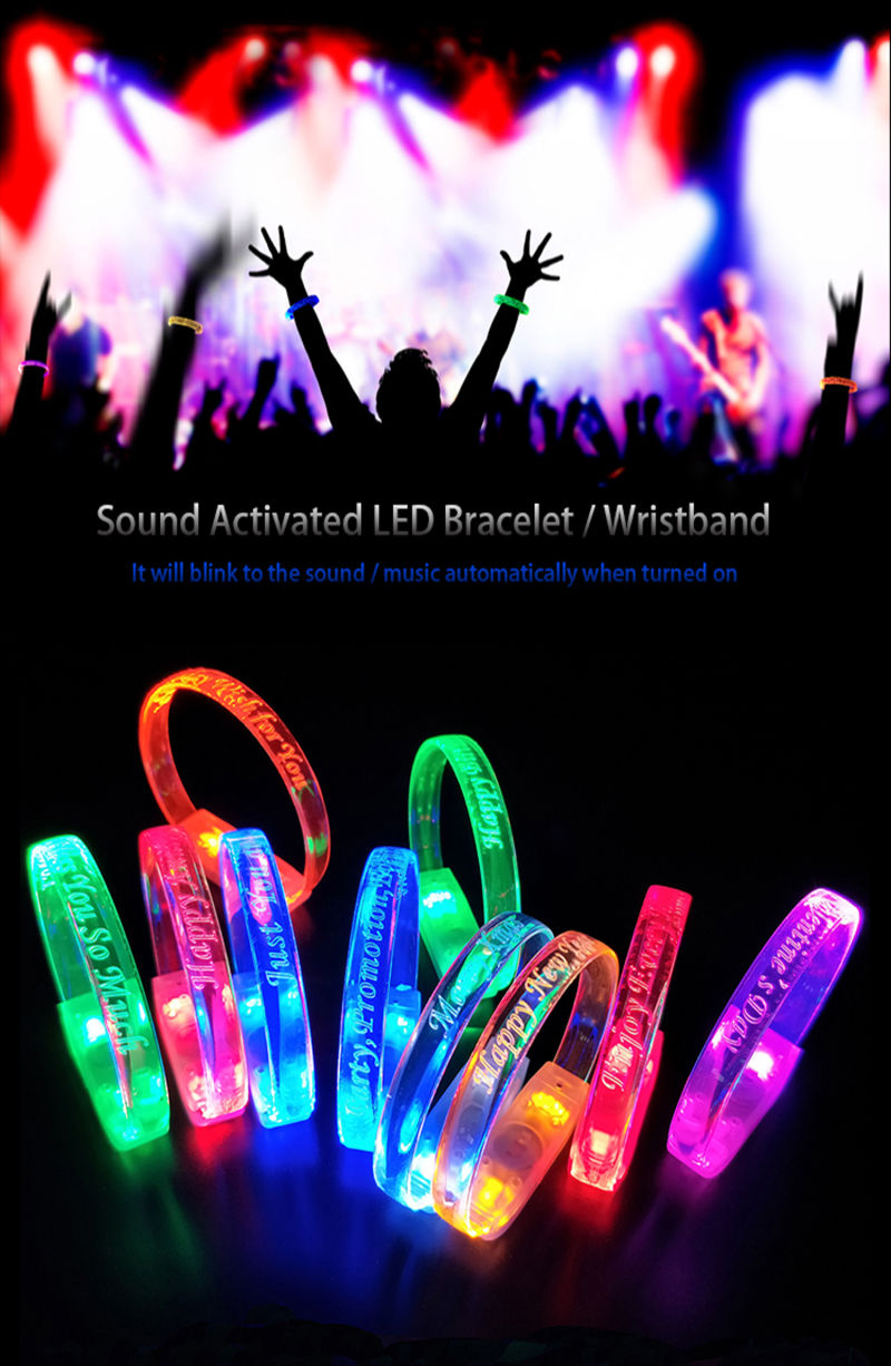 LED Light up Bracelet LED Flashing colorful Bracelet Flashing LED Wristband for Multicolor Party