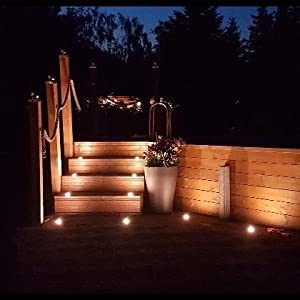 Solar Lights for Deck Stairs Step Lighting Outdoor Deck Riser Lighting Stair Lighting Kit Lights for Deck Steps