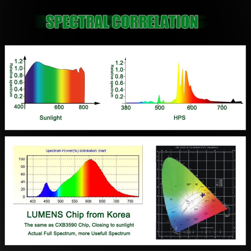 810W Lumens COB 3500K Full Spectrum Lamp Hydroponic LED Grow Light