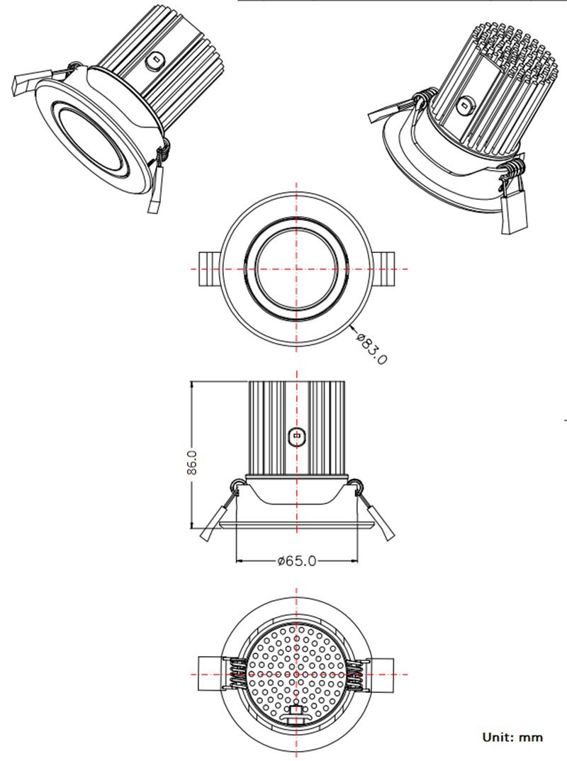 12W 15W Silvery Imbedded COB LED Downlight