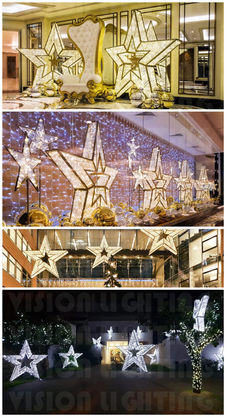 LED 3D Star Motif Ramadan LED Lights Decoration for Mall