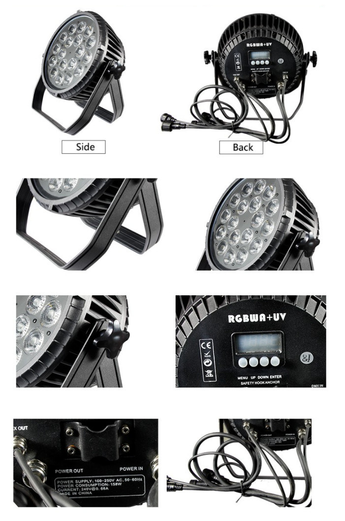 Wedding Stage Outdoor Lights RGBWA 5 In1 18PCS 15W Waterproof LED PAR