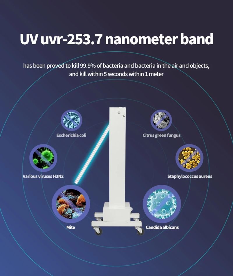 Hospital UV Lamp Trolley UV Sterilizer 55W 100W UV Germicidal Lamp