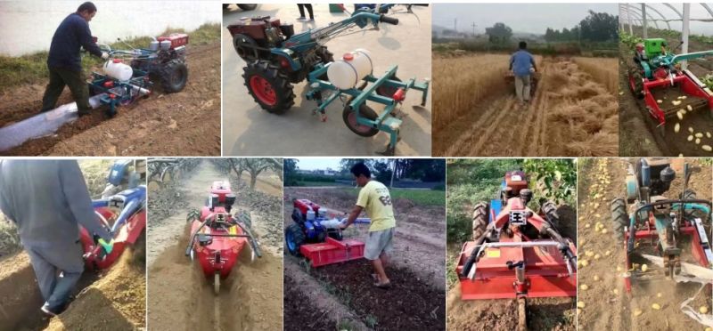 Zs1100 Walking Tractor Rotary Mower 15HP Hand Walking Tractor Plough Sweet Potato Harvester