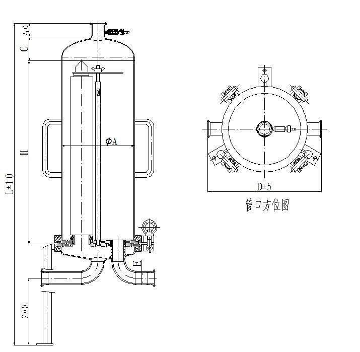 High Flow Cartridge Filter Housing with Sanitary Grade