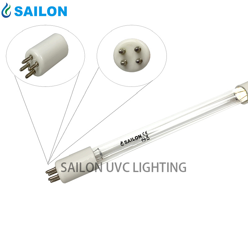 Sailon UVC 4pins T5 254nm Ultraviolet 15W UV Lamp for Household Disinfection