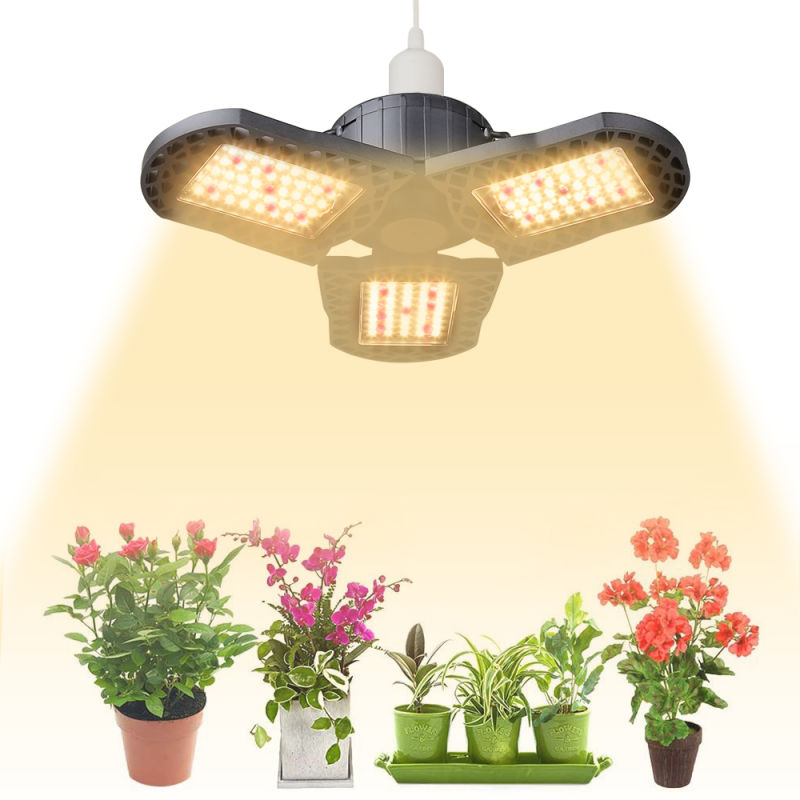 3 Fans Shaped Quantum Board Grow Lights RGB Full Spectrum E27 Plant Light Bulb LED Grow Lights for Indoor Farm