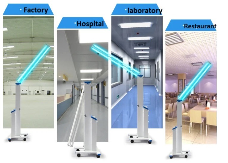 Hospital UV Lamp Trolley UV Sterilizer 55W 100W UV Germicidal Lamp