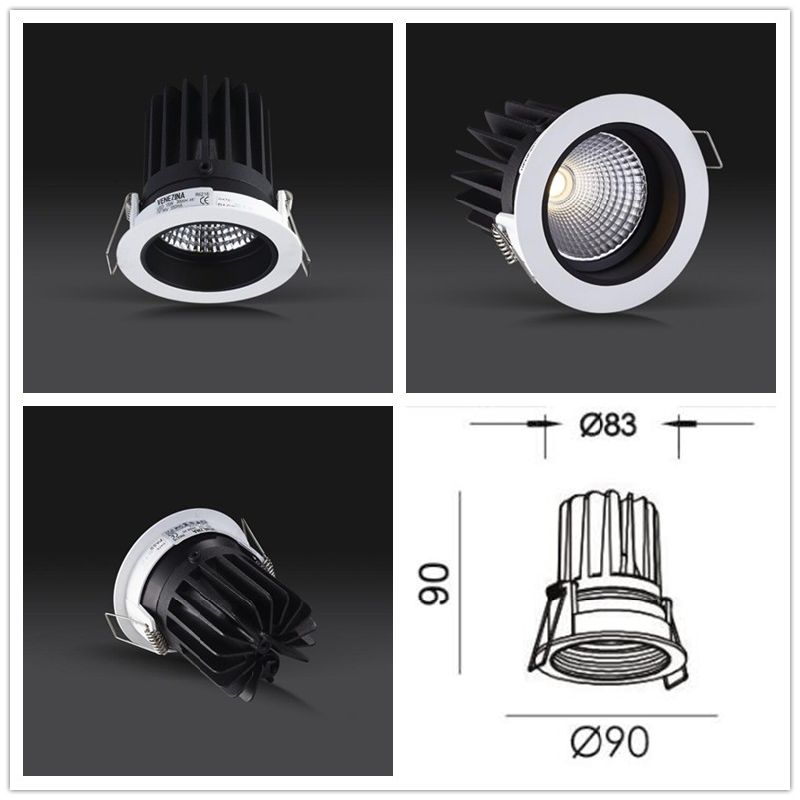 Venezina Spotlights Anti-Glare LED Recessed Downlight COB LED Light R6216 6W/10W/15W