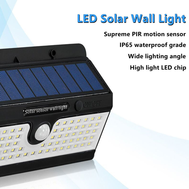 LED Solar Wall Light Outdoor Waterproof PIR Motion Sensor Lamps