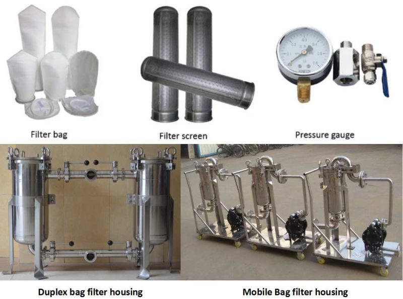 High Flow Flange/Clamp Sanitary SUS 304/316L Stainless Steel Bag Filter