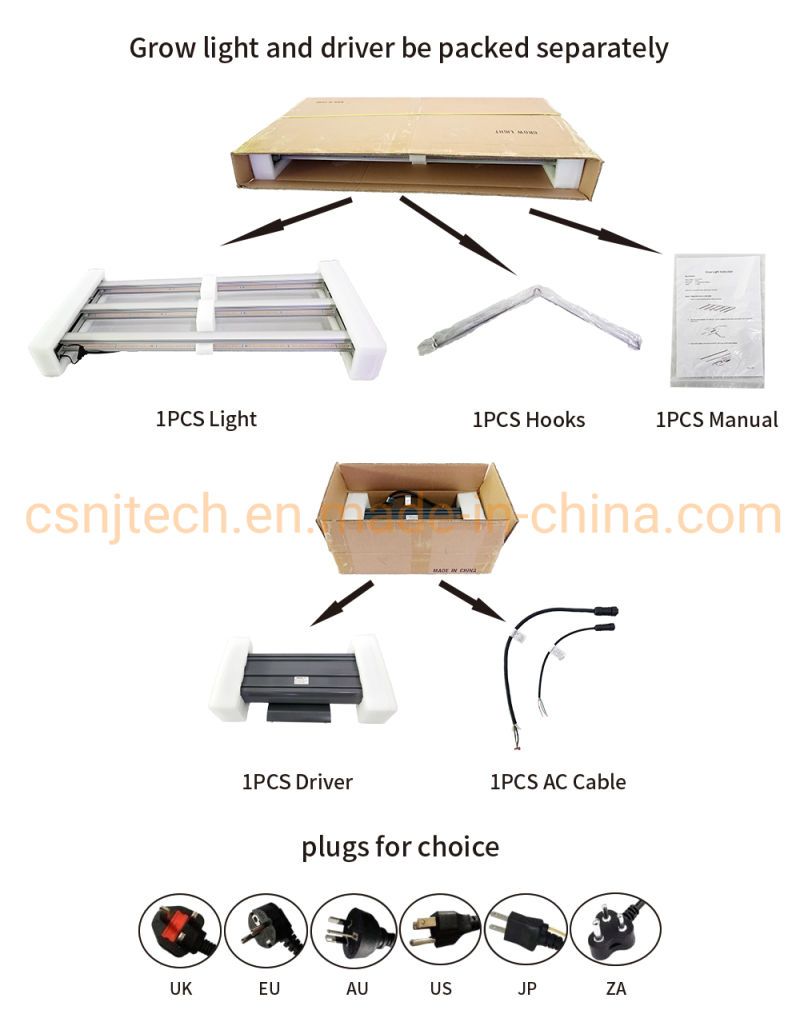 ETL/CE Certified Commercial Best LED Plant Grow Light 6bars 650W Full Spectrum LED Indoor Grow Bar Lights