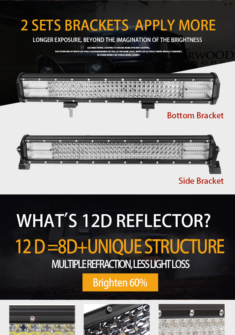 2018 Newst 12D Quad Row LED Light Bar Waterproof 20inch 4X4 LED Light Bar, Wholesale LED Light Bar off Road