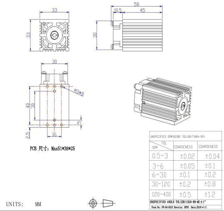 High Quality Blue Violet 405nm 350MW Laser Diode Module for Stage Lights