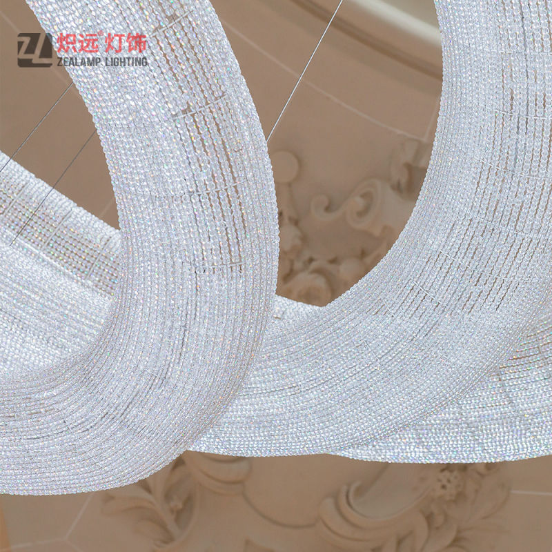 Modern LED Decorative Hand Made Crystal Ring Chandelier Lightings