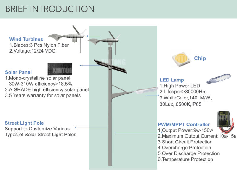 IP66 LED Solar Wind Highway Street Lamp