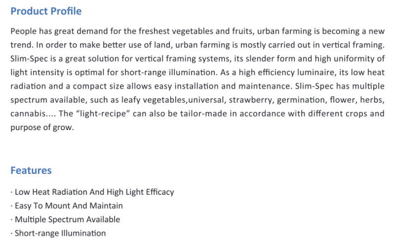 Aeroponics Systems Vertical Farming LED Grow Light 110W for Indoor